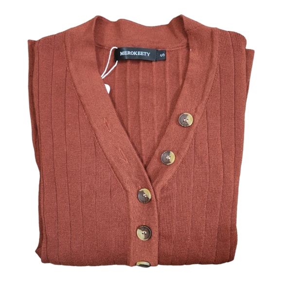 Rust Orange Half-Button Sweater - Picture 7 of 8